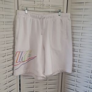 Nike Clyb White Shorts with Multicolor Logo Mens Size XXL